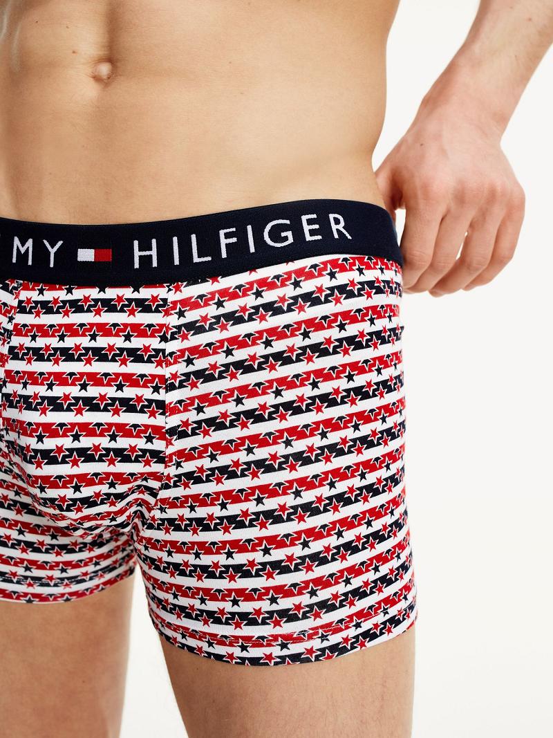 Férfi Tommy Hilfiger Tommy original cotton trunk Trunks Piros Kék | HU 1317JPQ